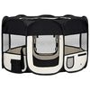 vidaXL Parque de perros plegable y bolsa transporte negro 125x125x61cm