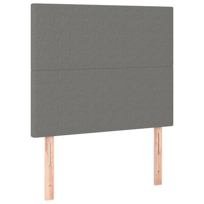 vidaXL Cama box spring con colchón tela gris oscuro 80x200 cm