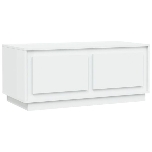 vidaXL Mesa de centro madera contrachapada blanco 102x50x44 cm