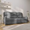 vidaXL Sillón de masaje reclinable 3 plazas tela gris claro