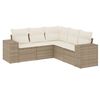 vidaXL Juego de sof&aacute;s jard&iacute;n con cojines 5 pzas rat&aacute;n sint&eacute;tico beige