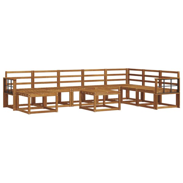 vidaXL Conjunto de sof&aacute;s de exterior 9 pcs Natural