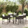 vidaXL Conjunto de Comedor de Jard&iacute;n 5 pcs Marr&oacute;n rat&aacute;n sint&eacute;tico
