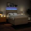 vidaXL Cama box spring con colch&oacute;n tela color crema 140x200 cm