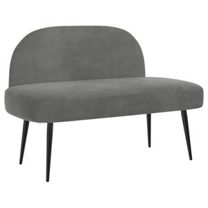 vidaXL Banco tapizado con respaldo Gris oscuro 110 x 60 x 76 cm
