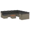 vidaXL Set de sof&aacute;s de jard&iacute;n 12 pzas con cojines rat&aacute;n sint&eacute;tico gris