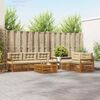 vidaXL Conjunto de sof&aacute;s de exterior con coj&iacute;n 6 pcs Natural y Beige