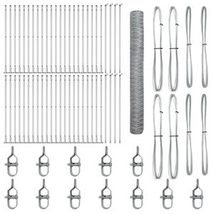 vidaXL Poste de Valla Plateado