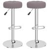 vidaXL Taburetes de cocina 2 unidades tela gris taup&eacute;