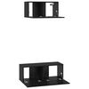 vidaXL Conjunto de mueble de TV 2 pcs Roble Negro Madera de ingenier&iacute;a