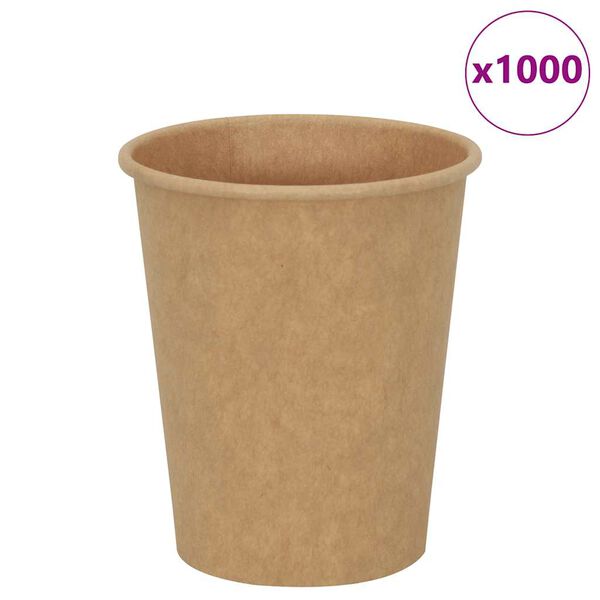 vidaXL Tazas de café de papel 1000 uds 8oz 200ml marrón