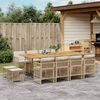 vidaXL Set comedor de jard&iacute;n con cojines 13 pzas rat&aacute;n sint&eacute;tico beige