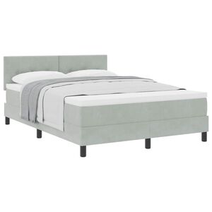 vidaXL Cama tipo Box Spring Gris Claro 140 x 200 cm Terciopelo