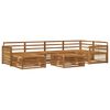 vidaXL Conjunto de sof&aacute;s de exterior 7 uds. Natural