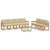 vidaXL Conjunto de sof&aacute;s de exterior 7 uds. 7 plaza White and Beige