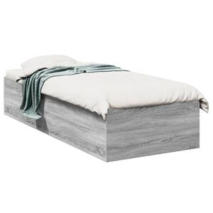 vidaXL Estructura de cama madera de ingenier&iacute;a gris Sonoma 75x190 cm