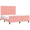 vidaXL Estructura de cama sin colch&oacute;n terciopelo rosa 140x190 cm