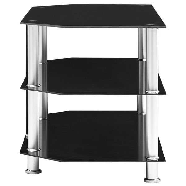 vidaXL Mueble de TV de vidrio templado negro 96x46x50 cm