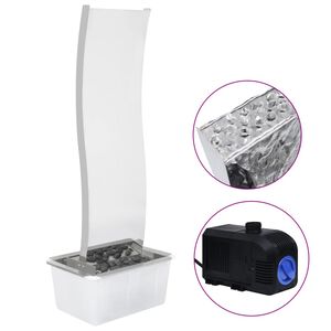 vidaXL Fuente de jard&iacute;n curvada con bomba acero inoxidable 130 cm