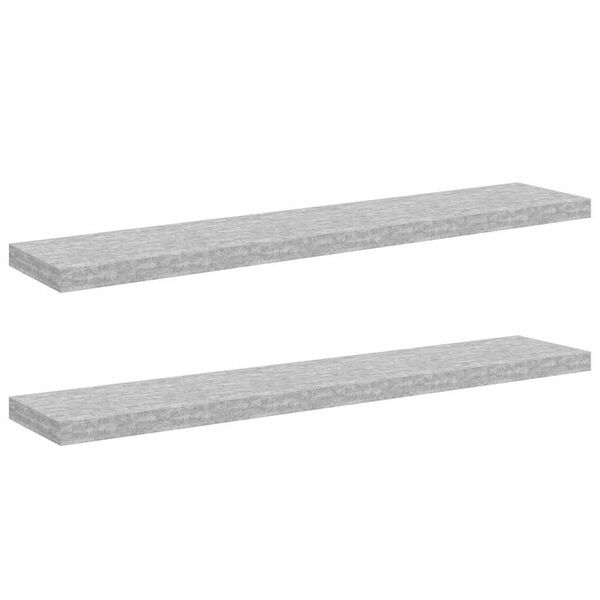 vidaXL Estante flotante pared 2 uds MDF gris hormig&oacute;n 120x23,5x3,8 cm