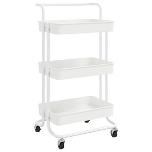 vidaXL Carrito de cocina 3 niveles hierro y ABS blanco 42x35x85 cm