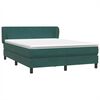 vidaXL Cama box spring con colch&oacute;n terciopelo verde oscuro 140x210 cm