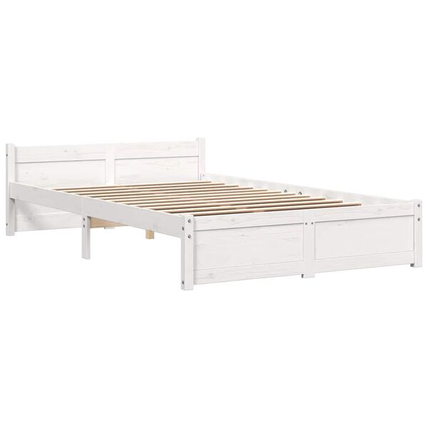 vidaXL Estructura de cama sin colchón madera maciza blanco 120x190 cm