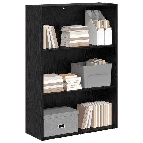 vidaXL Estante de libros Roble Negro 60 x 30 x 76.5 cm