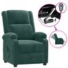 vidaXL Sill&oacute;n reclinable el&eacute;ctrico de terciopelo verde oscuro