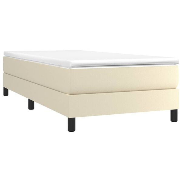 vidaXL Cama box spring con colch&oacute;n cuero sint&eacute;tico crema 80x200 cm