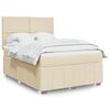 vidaXL Cama box spring con colch&oacute;n tela color crema 160x200 cm