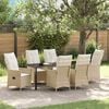 vidaXL Conjunto de Comedor de Jard&iacute;n 7 pcs Beige rat&aacute;n sint&eacute;tico