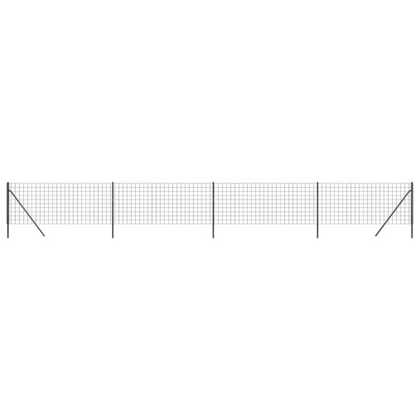 vidaXL Cerca de alambre de acero galvanizado gris antracita 1x10 m