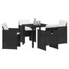 vidaXL Conjunto de Comedor de Jard&iacute;n 5 pcs Negro rat&aacute;n sint&eacute;tico