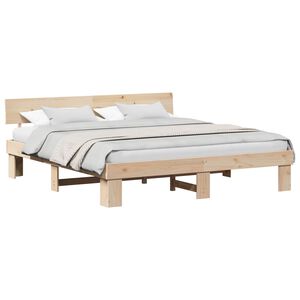 vidaXL Estructura de cama Natural 180 x 200 cm Madera de pino macizo
