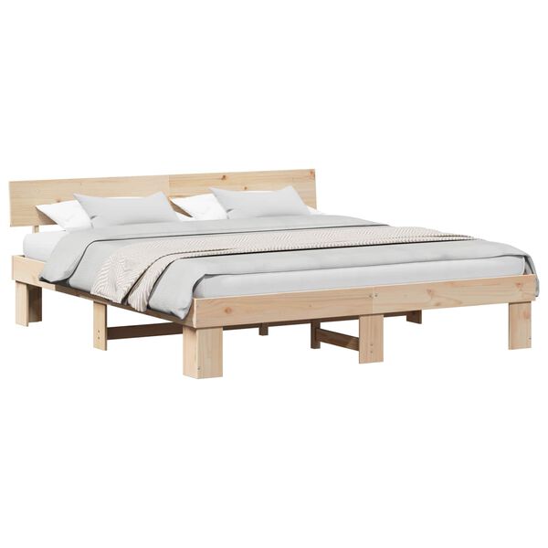 vidaXL Estructura de cama Natural 180 x 200 cm Madera de pino macizo