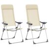 vidaXL Sillas de camping plegables 2 unidades aluminio crema