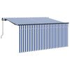 vidaXL Toldo Retr&aacute;ctil Manual Azul y 300 x 200 cm Poli&eacute;ster y Aluminio