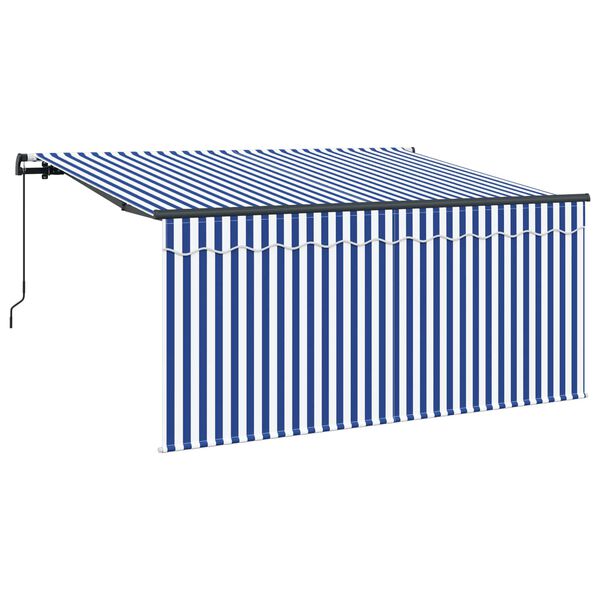 vidaXL Toldo Retr&aacute;ctil Manual Azul y 300 x 200 cm Poli&eacute;ster y Aluminio