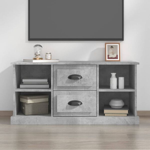 vidaXL Mueble de TV madera contrachapada gris hormigón 99,5x35,5x48 cm