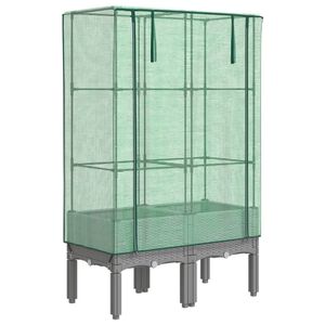 vidaXL Arriate con cubierta invernadero aspecto rat&aacute;n 80x40x140 cm