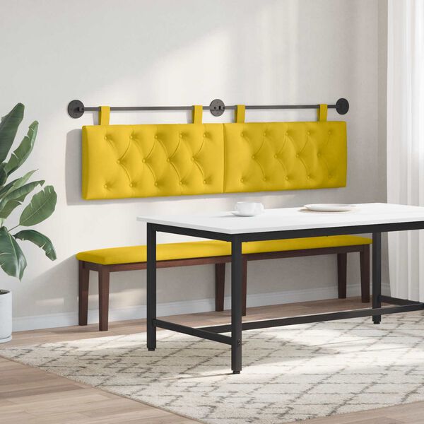 vidaXL Cabecera Colgante Amarillo 170 x 55 x 7 cm Terciopelo