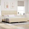 vidaXL Estructura de cama con cabecera Crema 200 x 200 cm tela
