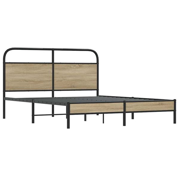 vidaXL Estructura de cama sin colch&oacute;n 160x200 cm madera roble ahumado