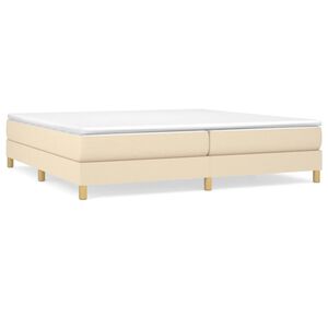 vidaXL Estructura de cama con somier tela color crema 200x200 cm