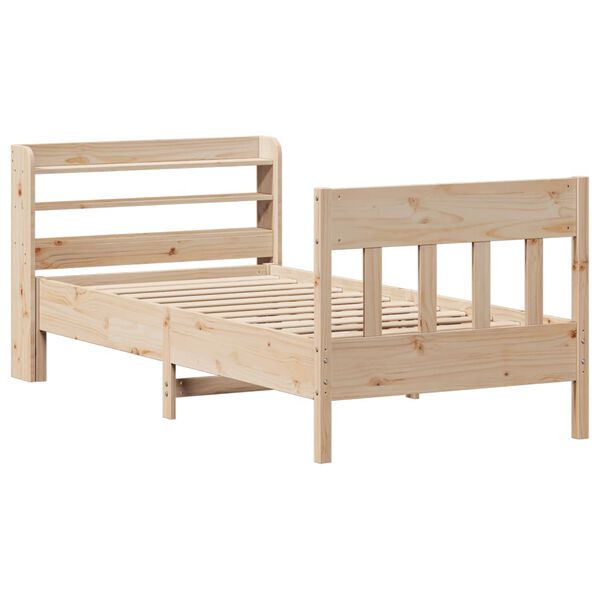vidaXL Estructura de cama sin colch&oacute;n madera maciza de pino 100x200 cm
