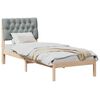 vidaXL Estructura de Cama con Cabecera Tapizada Marrón 75 x 190 cm