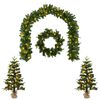 vidaXL Set de mini &aacute;rboles de Navidad 60 cm 125 LED Blanco C&aacute;lido
