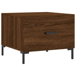 vidaXL Mesa de centro madera contrachapada roble marr&oacute;n 50x50x40 cm