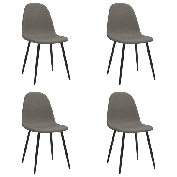 vidaXL Sillas comedor 4 uds cuero sint&eacute;tico gris oscuro 45x53,5x83 cm